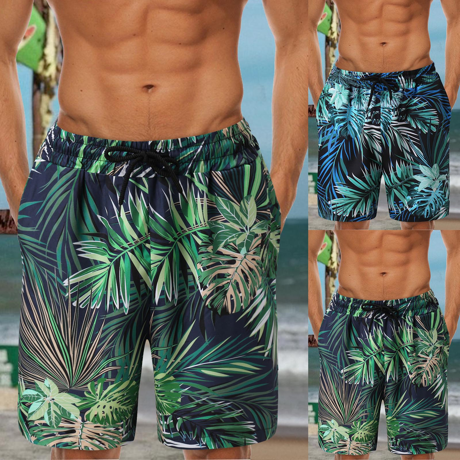 Boy's Hawaiian beach vacation shorts